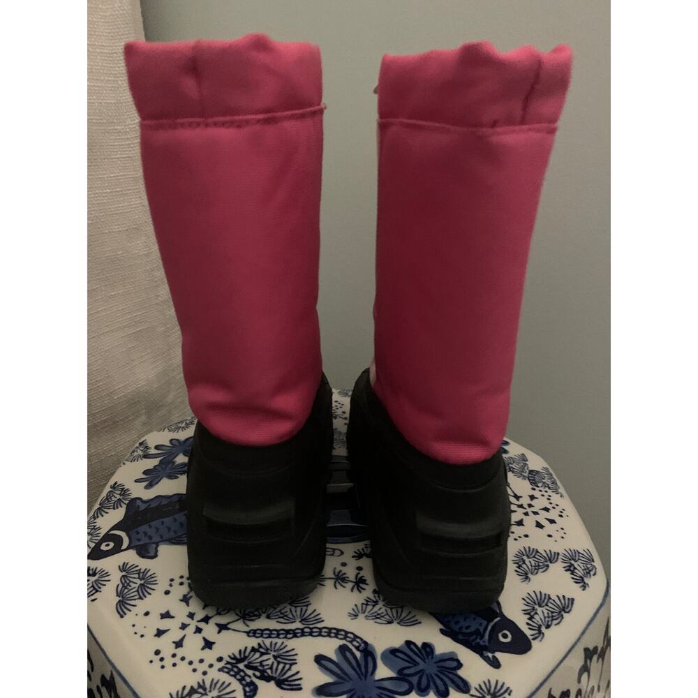 Kamik Pink Snow Boots Kaboom2 Insulated Warm Winter Pull On Girls 12 EUC - Picture 3 of 9